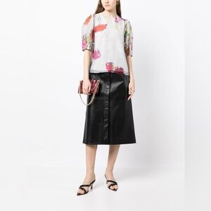 TED BAKER
Ayymee Printed Puff Sleeve Top In Grey Multi Sze3